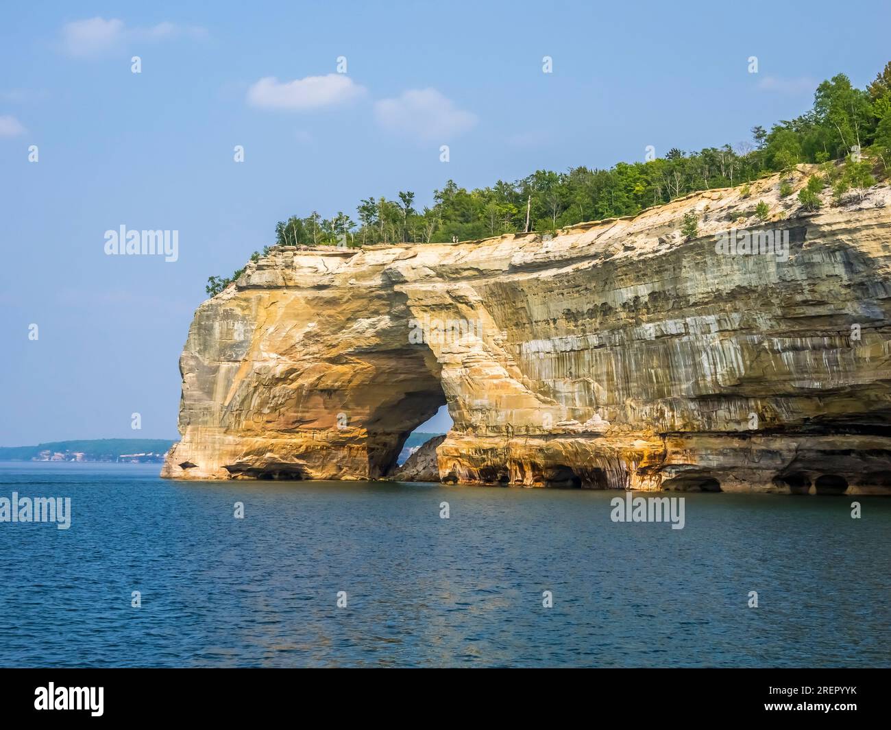 Pictured Rocks National Lakeshore sul lago Superior, nella penisola superiore del Michigan, Stati Uniti Foto Stock