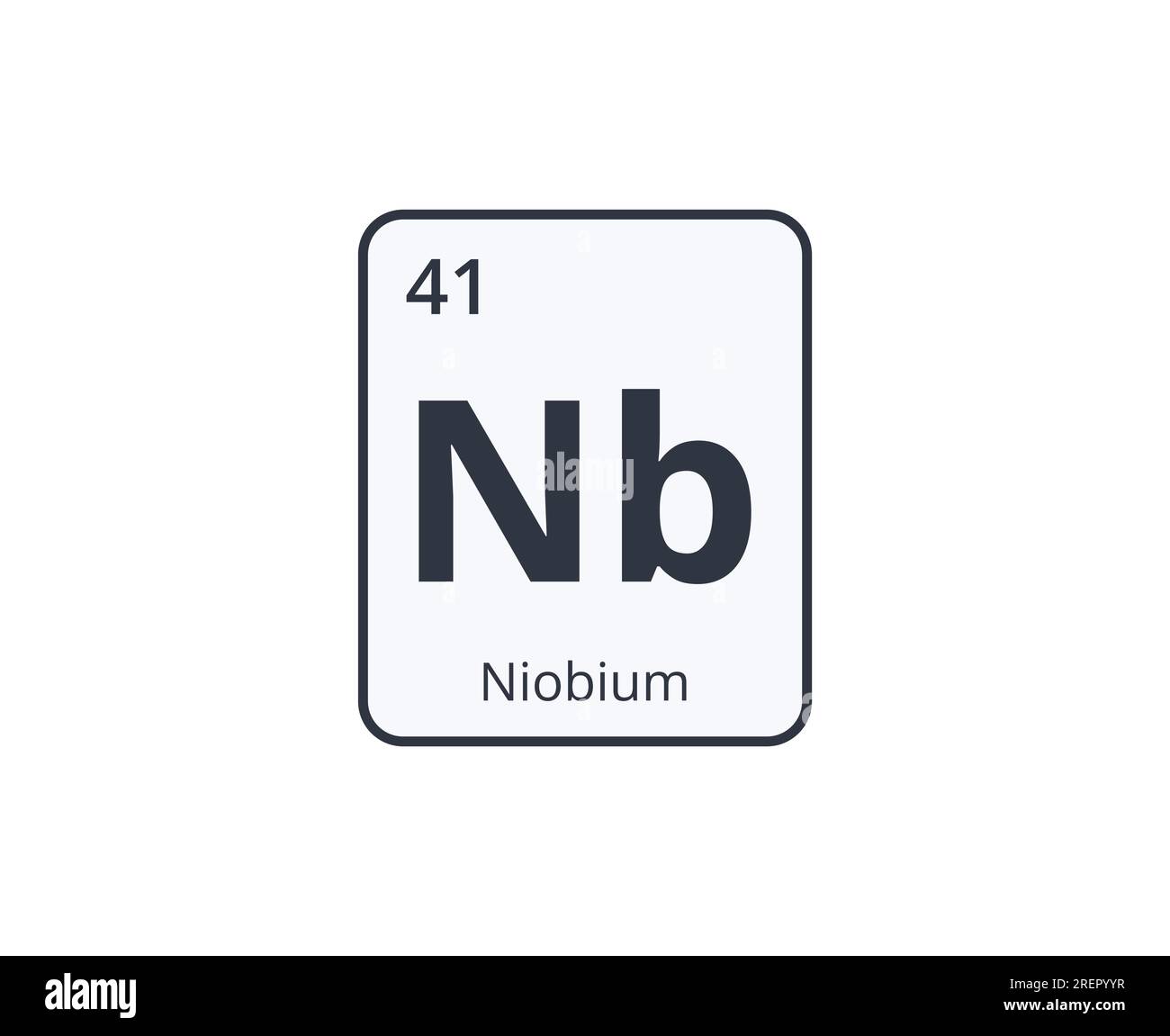 Simbolo elemento niobio. Grafica per Science Designs. Illustrazione Vettoriale