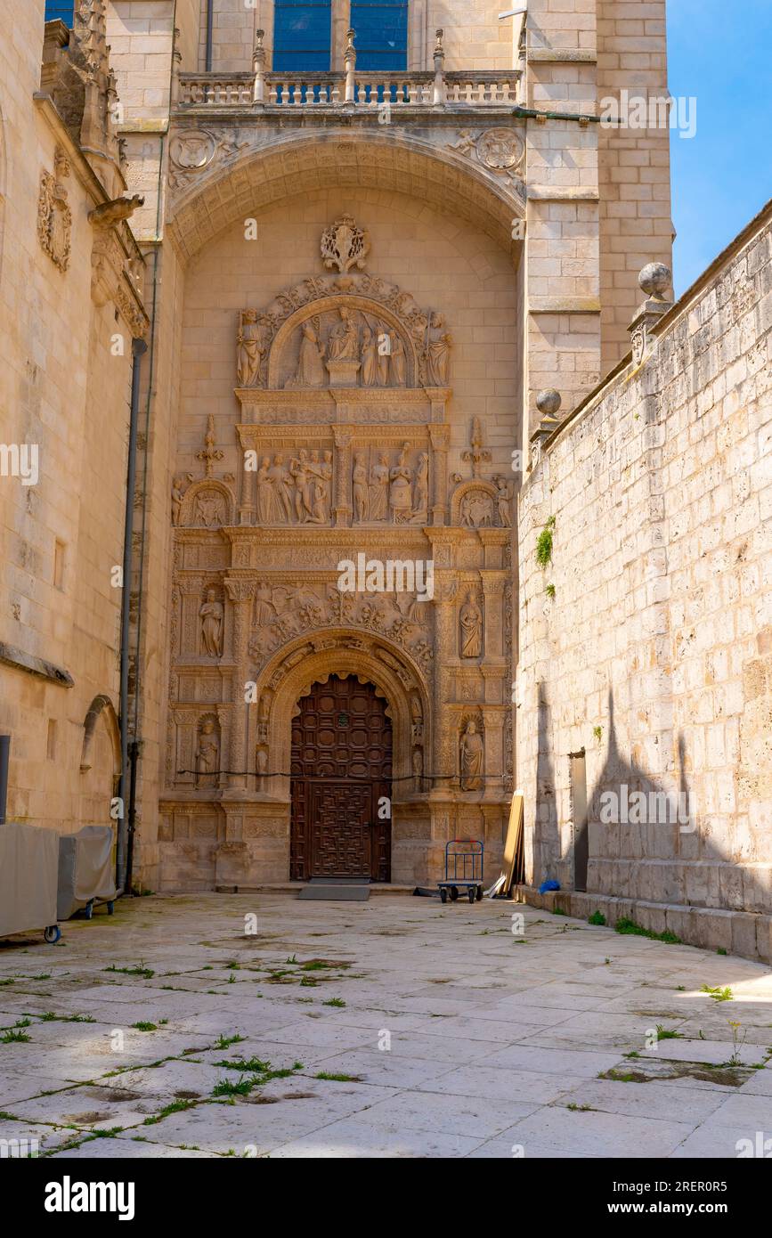 La Cattedrale di Santa Maria di Burgos, centro storico. È dedicato alla Vergine Maria. Provincia di Burgos, Comunità autonoma di Castiglia-León Foto Stock