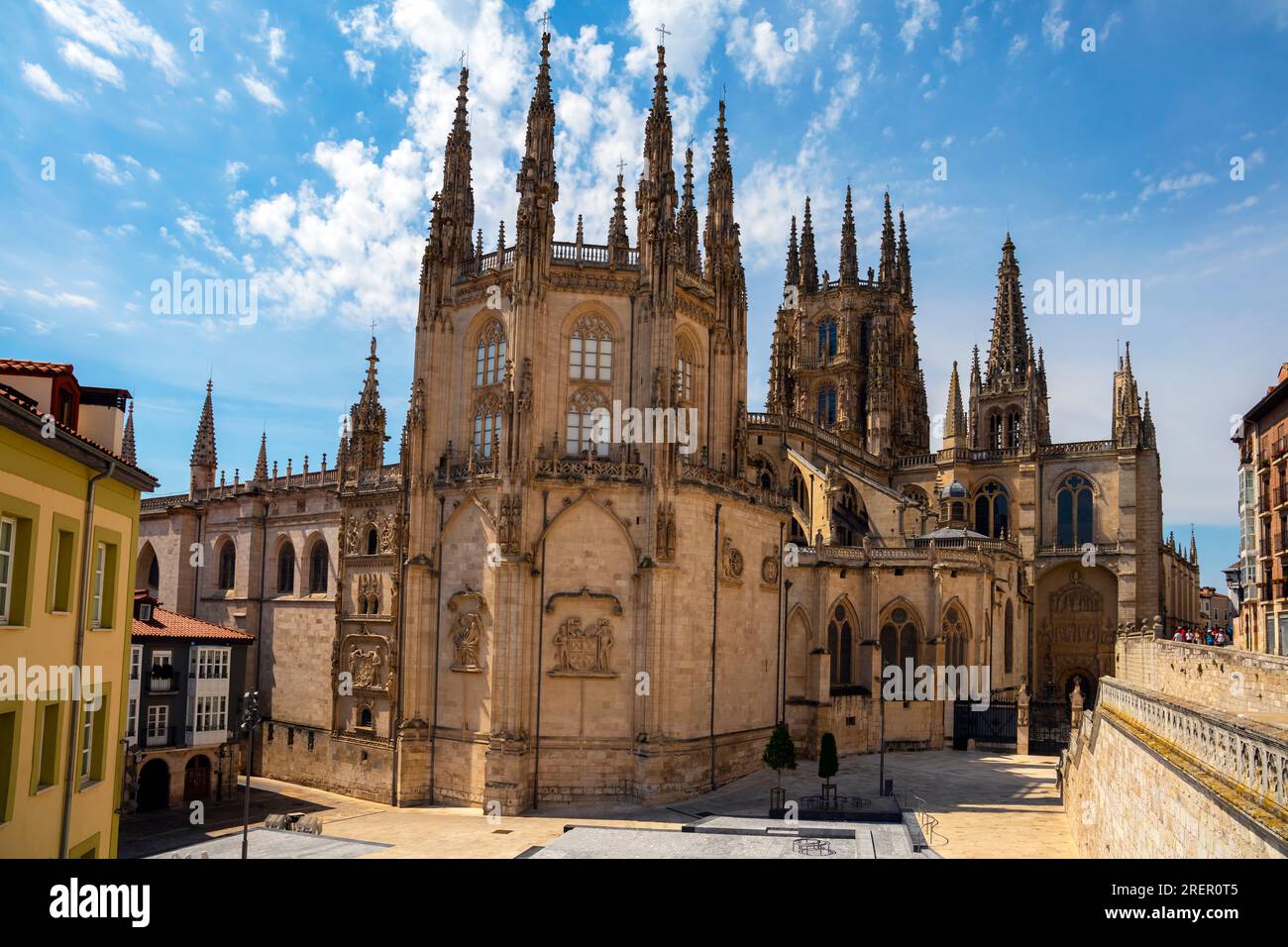 La Cattedrale di Santa Maria di Burgos, centro storico. È dedicato alla Vergine Maria. Provincia di Burgos, Comunità autonoma di Castiglia-León Foto Stock