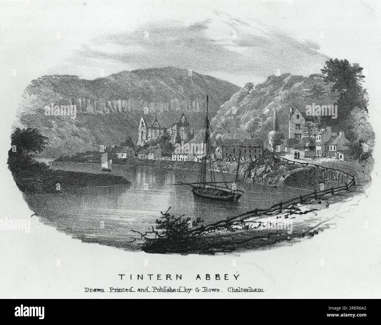 Tintern Abbey 1850 di George Rowe Foto Stock