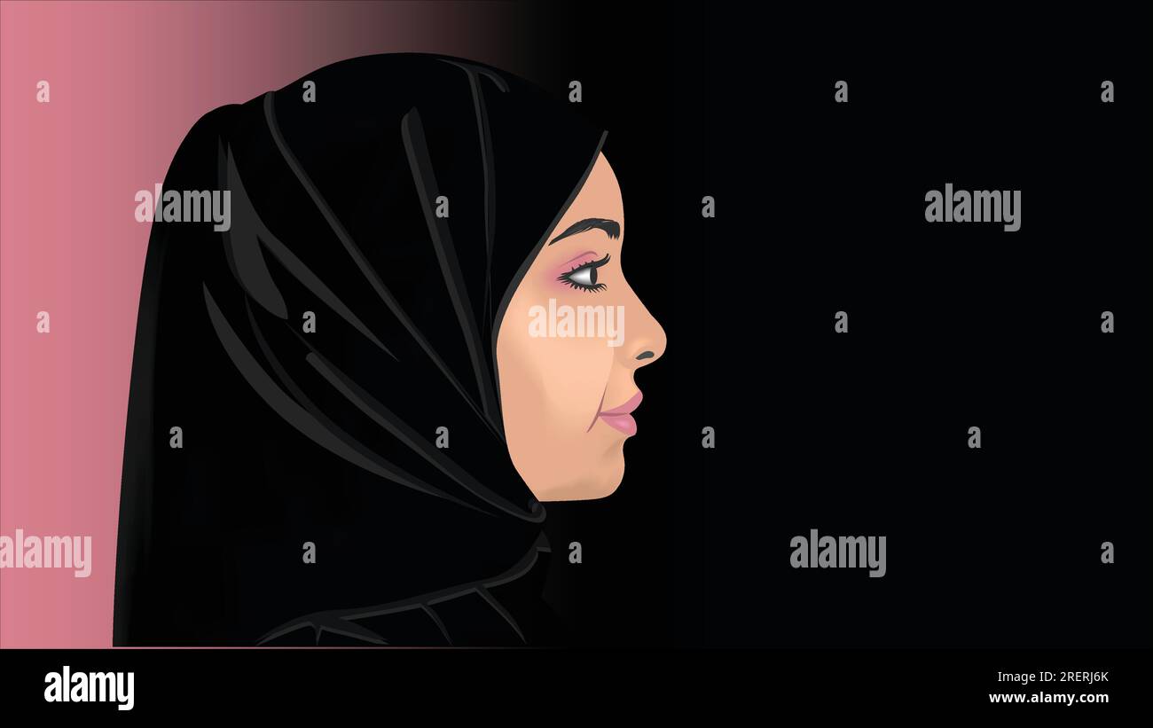 Donna musulmana Hijab con burqa Illustrazione Vettoriale