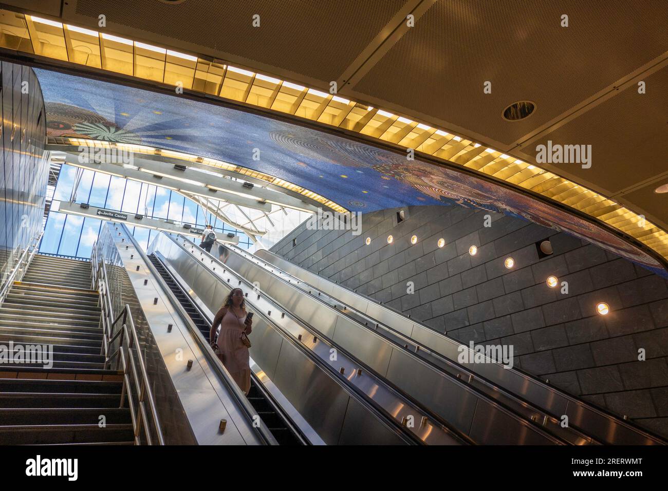 La hall interna dell'estensione della metropolitana a sette linee a Hudson Yards, 2023, New York City, USA Foto Stock