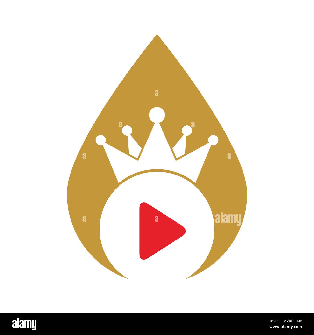 Modello di disegno del logo vettoriale del video del re. Royal film logo design vettore. Illustrazione Vettoriale