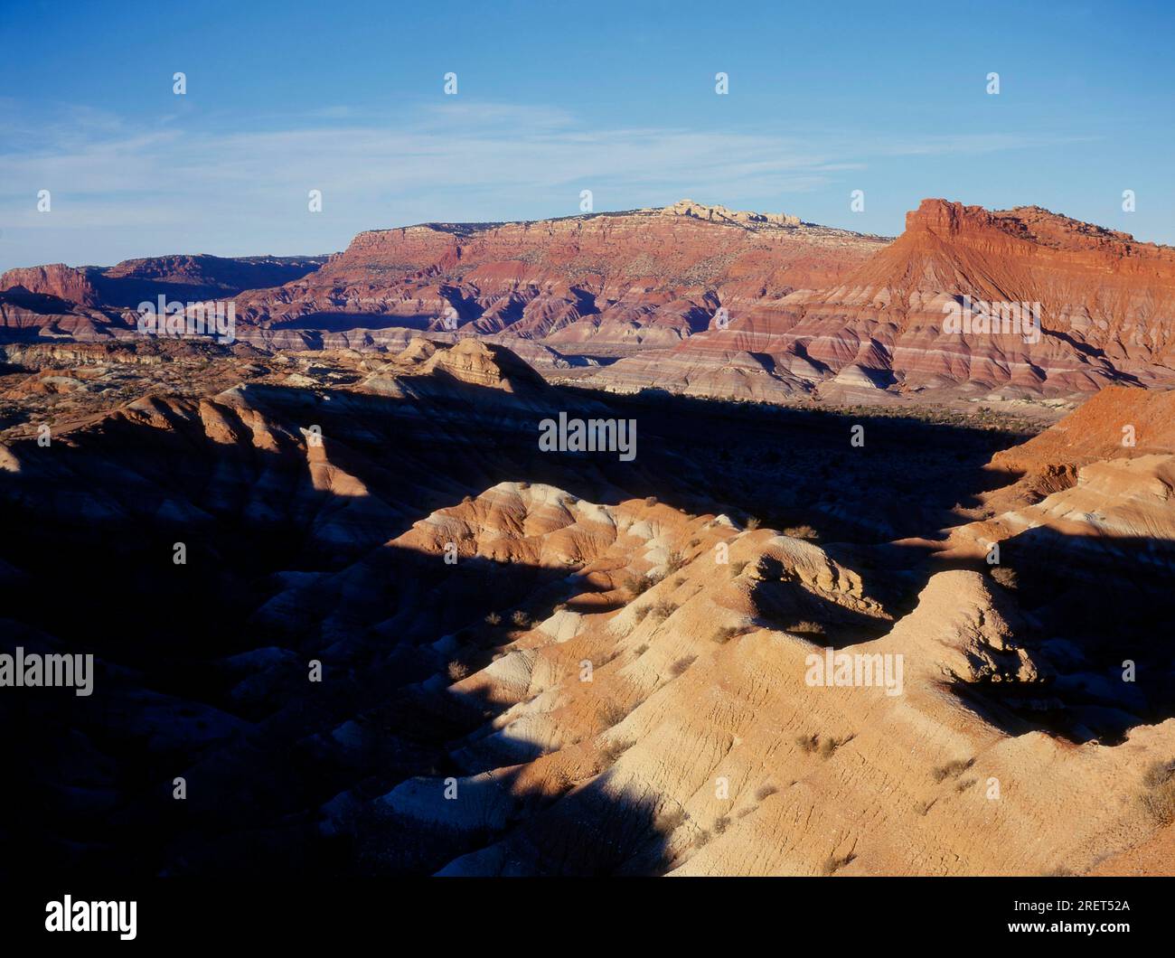 Tramonto, scogliere di Pariah River Drainage, Grand Staircase Escalante, Utah, USA Foto Stock