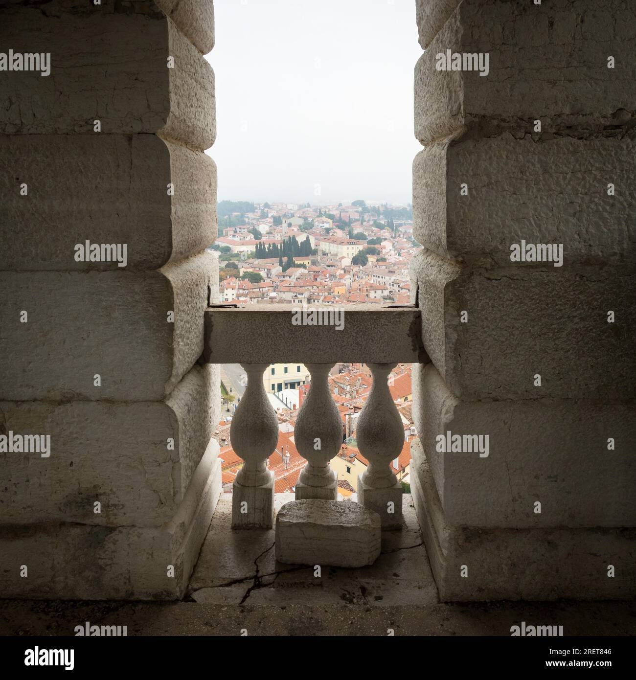 Vista dal campanile di Rovigno Croazia Foto Stock