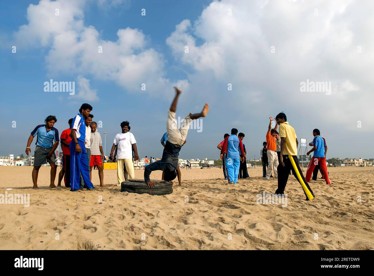 La spiaggia di Elliot a Chennai, Tamil Nadu, India, Asia Foto Stock