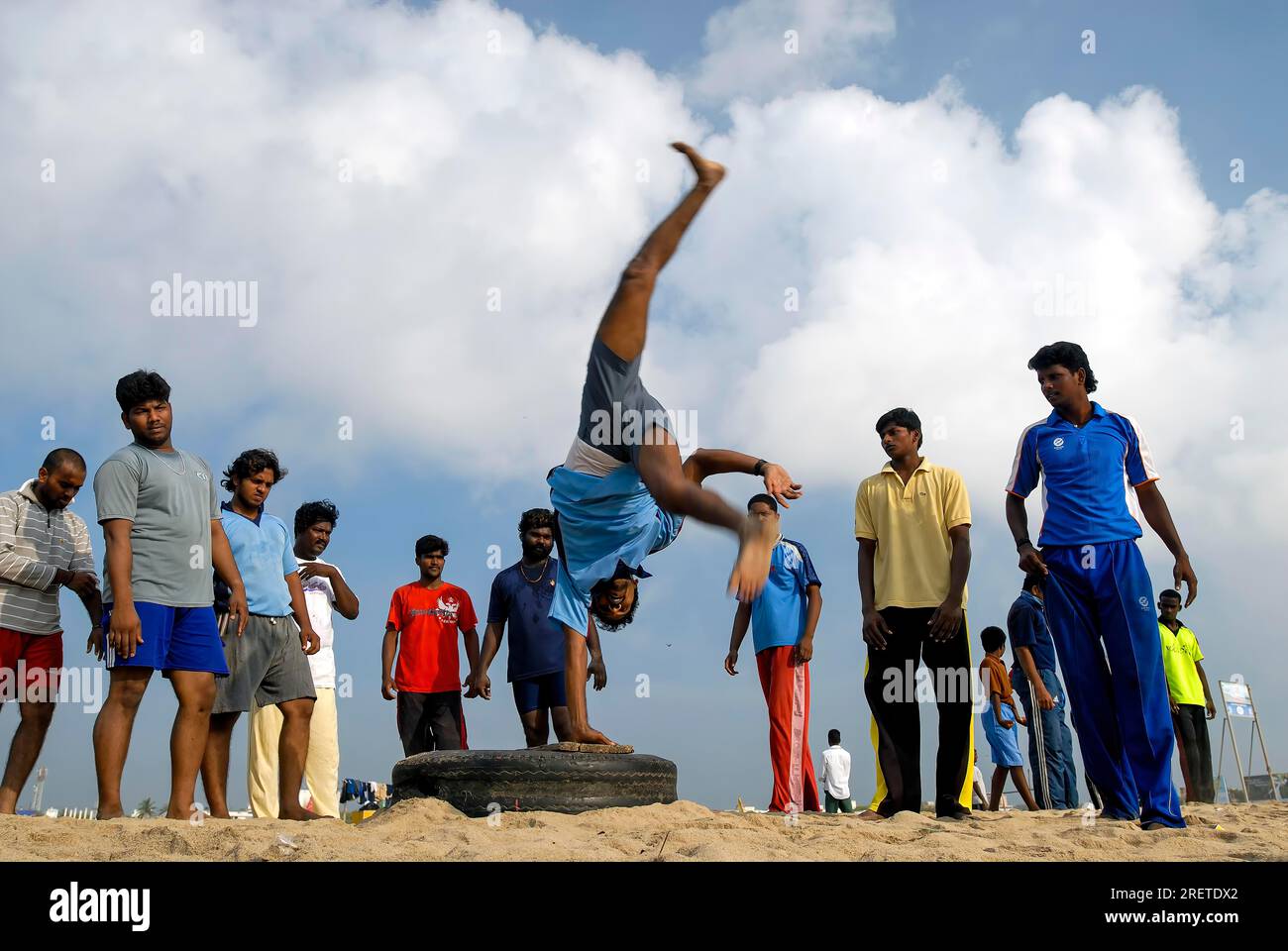 La spiaggia di Elliot a Chennai, Tamil Nadu, India, Asia Foto Stock