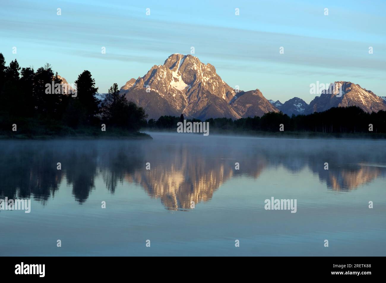 Alba nel Grand Tetons National Park, Wyoming, USA Foto Stock