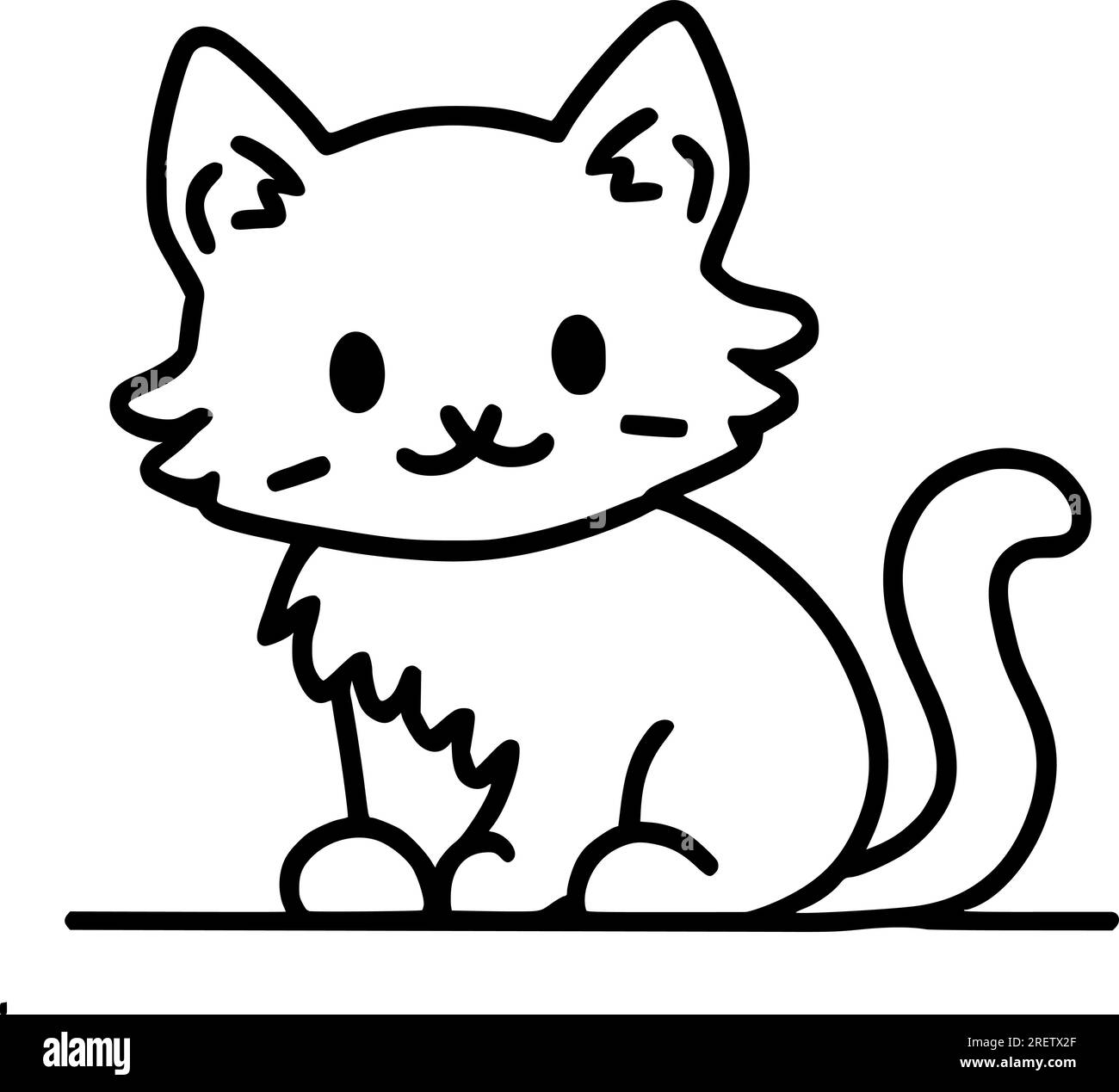 Cat Vector Sketch . Deliziosi schizzi di Cat Vector per grafica accattivante, schizzi di Cat Vector che richiamano Gioia e meraviglia Illustrazione Vettoriale
