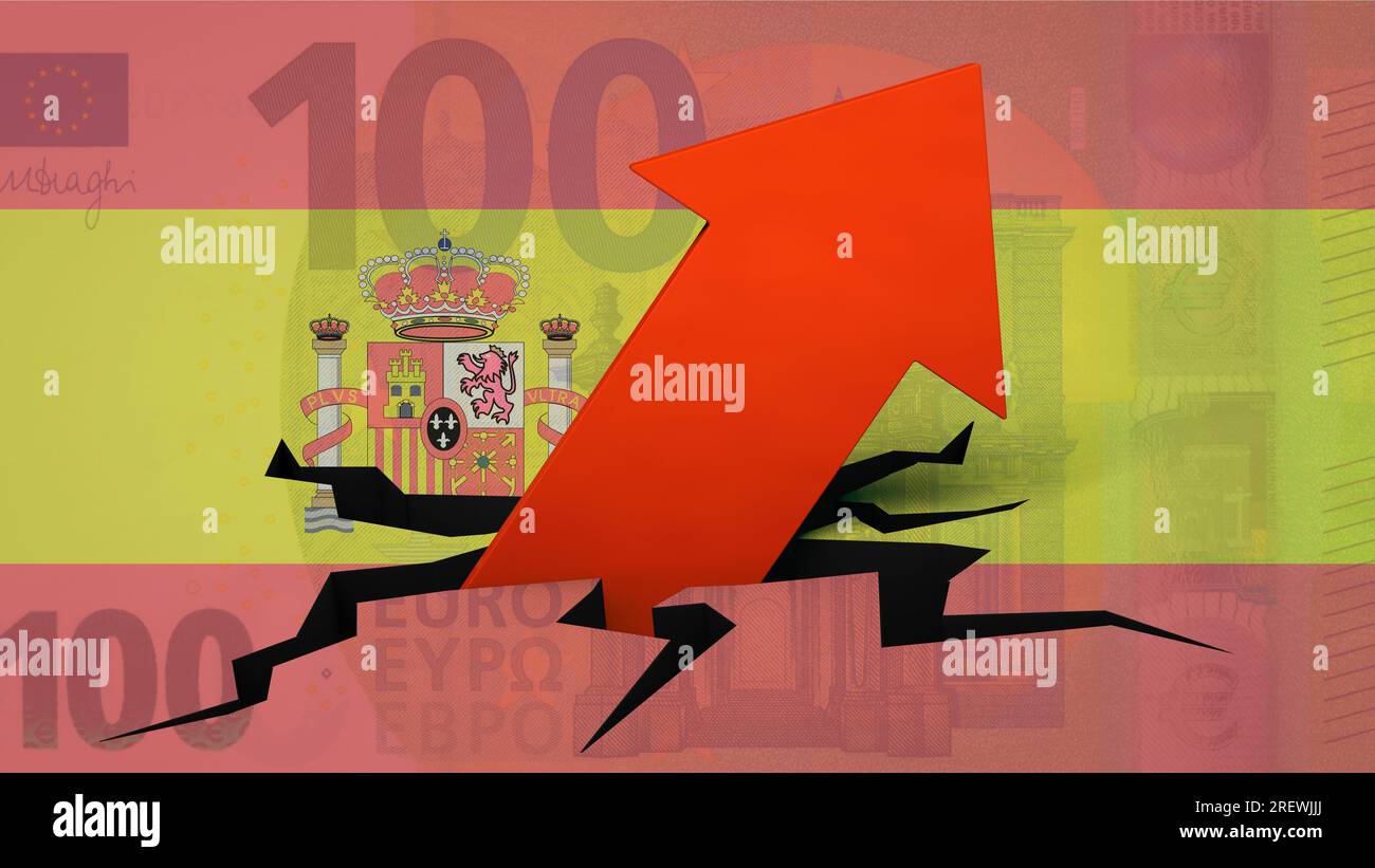 Il debito sta aumentando in Spagna Foto Stock