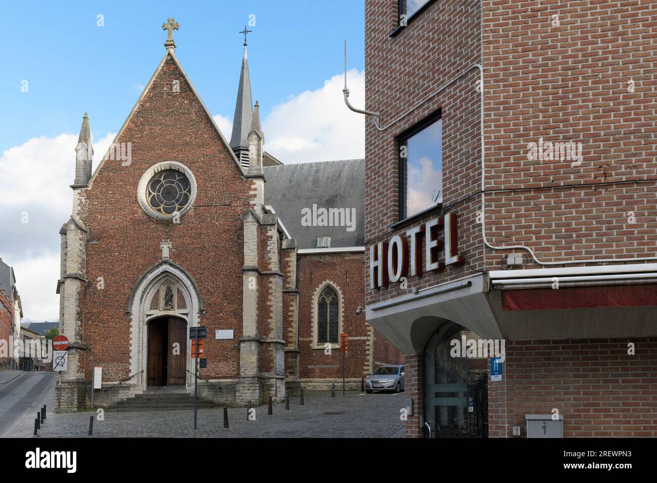 Leuven. Brabante fiammingo-Belgio 02-01-2022 Chiesa di St La cappella di Antonio, una delle cappelle medievali di Lovanio, risale al XIV secolo, in Belgio Foto Stock