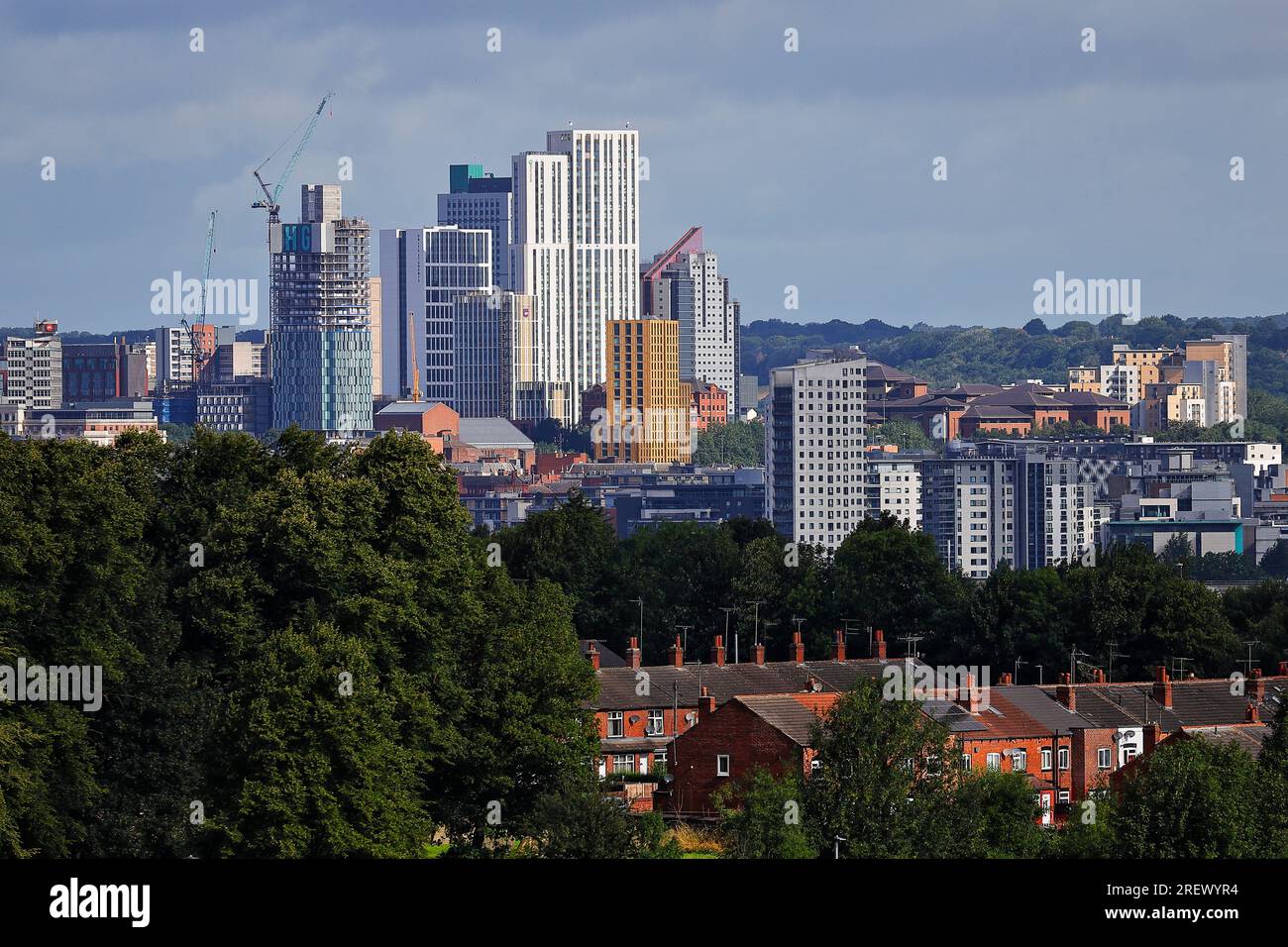 Vista dello skyline di Leeds Foto Stock