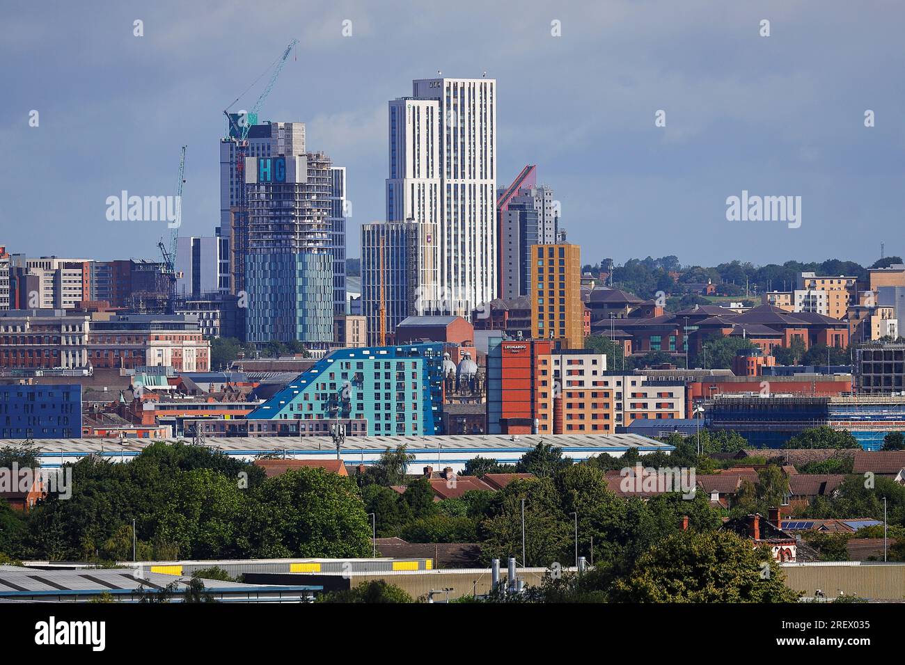 Vista dello skyline di Leeds Foto Stock