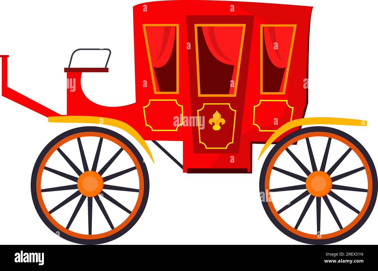 Illustrazione del vettore della carrozza reale rossa Illustrazione Vettoriale