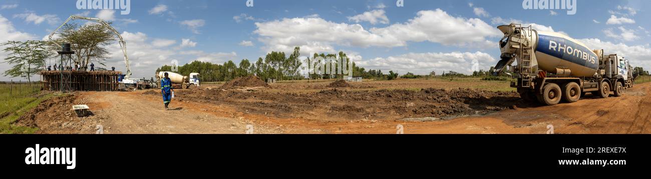 Cantiere edile di camion per impianti di betoniera keniota Foto Stock