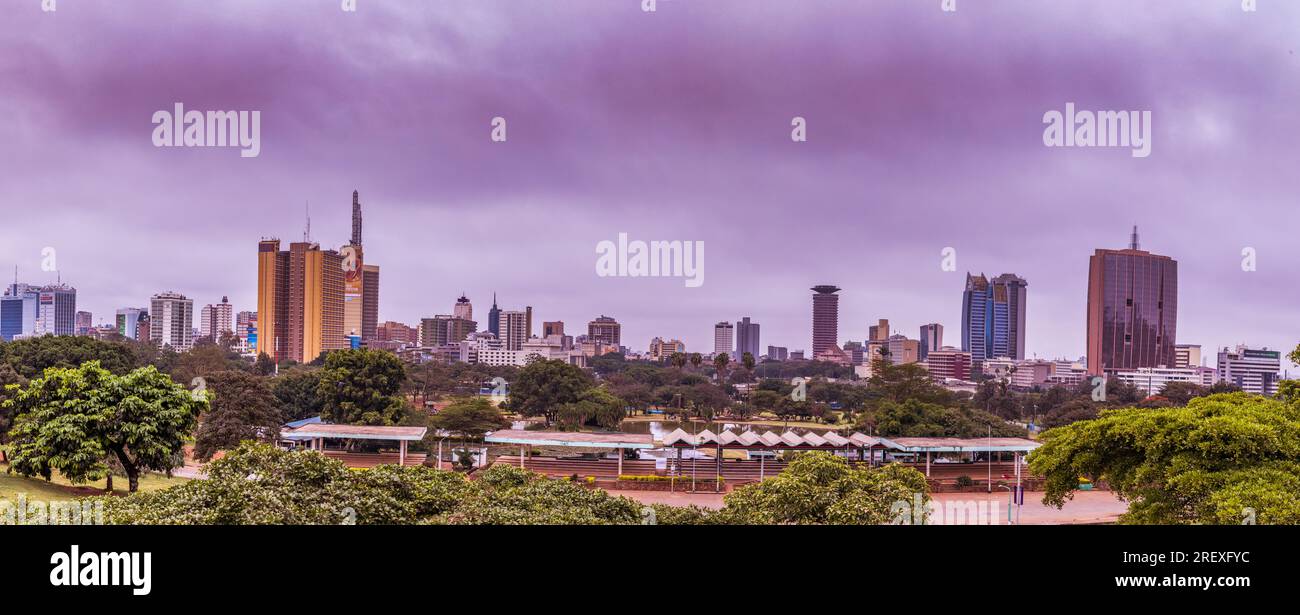 Uhuru Park View Point Nairobi City County Panorama Cityscapes - Antony Trivet Viaggi Foto Stock