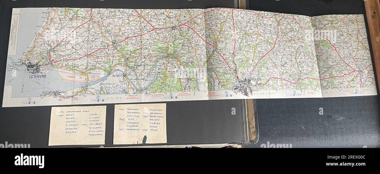 Mappa d'epoca di le Harve - dipartimento Senna-Marittima nella regione Normandia della Francia settentrionale. anni '1940 Foto Stock
