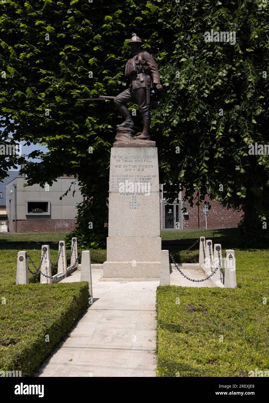 Il memoriale della 41a Divisione della grande Guerra a Flers, somme, Francia Foto Stock