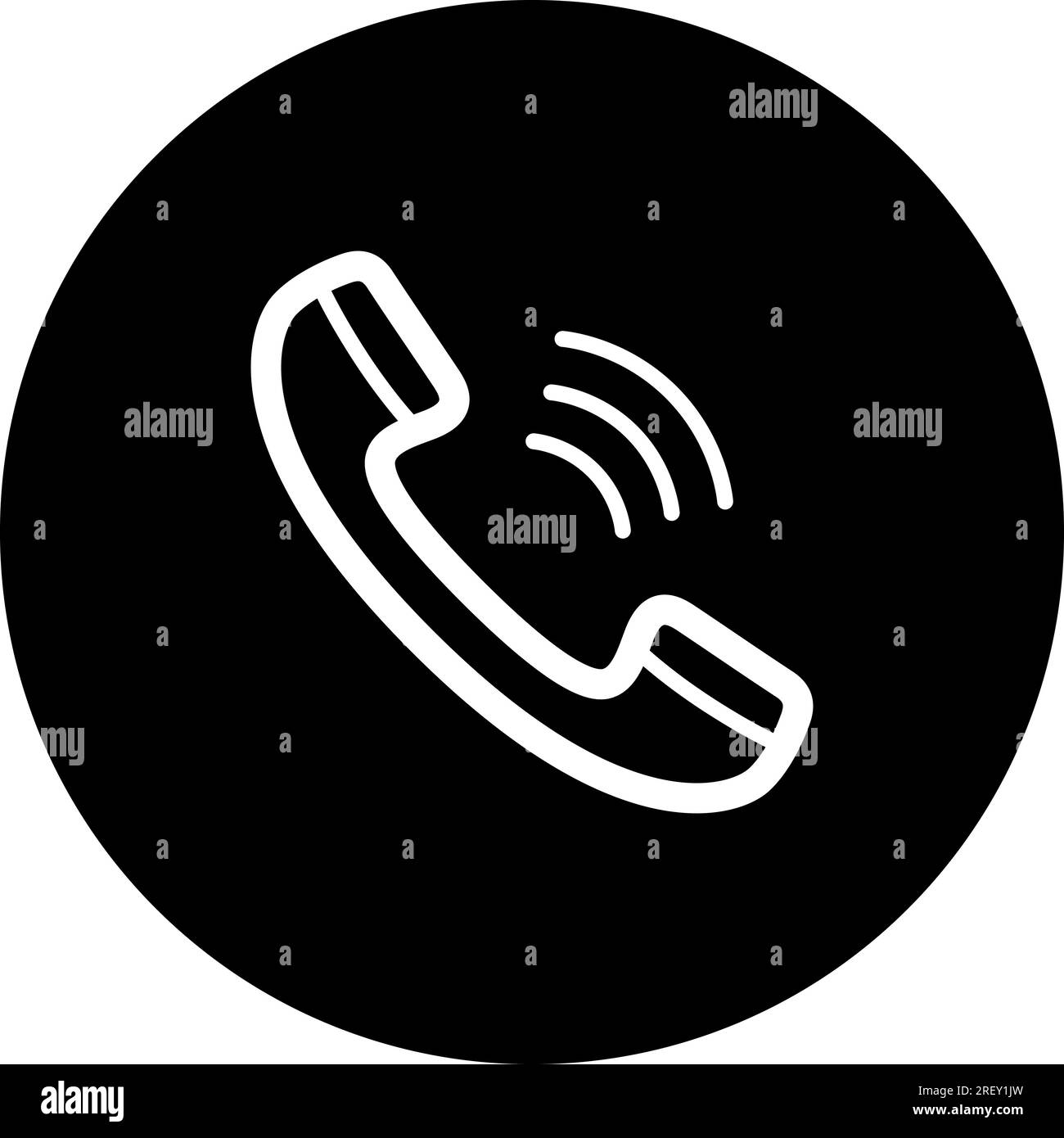 Icona telefono piatta come concetto di contatto o icona di chiamata Illustrazione Vettoriale