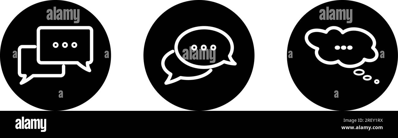 Set di icone di commenti piatte come simbolo di chat per il web design Illustrazione Vettoriale