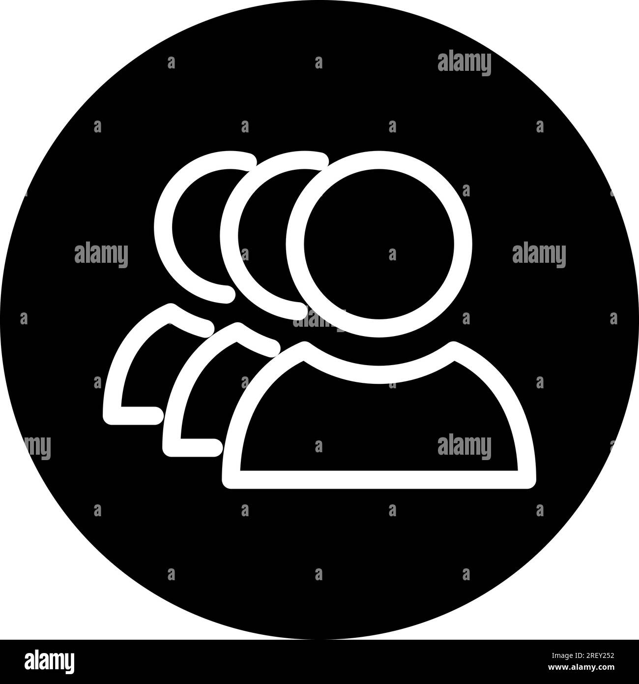 Icona piatta del gruppo di persone come concetto sociale o di gruppo Illustrazione Vettoriale