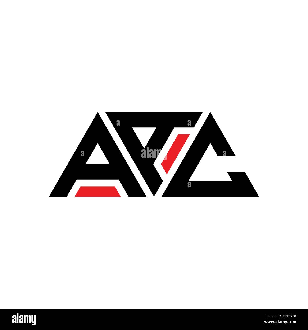 Logo AAC triangolare a lettere con forma triangolare. Monogramma di design con logo triangolare AAC. Modello di logo vettoriale a triangolo AAC di colore rosso. AAC triangul Illustrazione Vettoriale