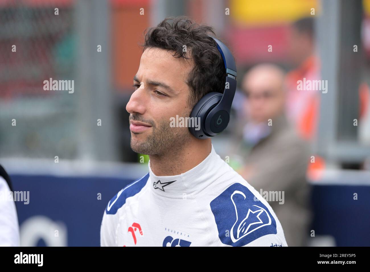 Stavelot, Belgio. 30 luglio 2023. Scuderia AlphaTauri il pilota australiano Daniel Ricciardo nella foto davanti al Gran Premio di Formula 1 del Belgio, a Spa-Francorchamps, domenica 30 luglio 2023. Il Gran Premio di Formula uno di Spa-Francorchamps si svolge questo fine settimana, dal 28 al 30 luglio. BELGA PHOTO JONAS ROOSENS Credit: Belga News Agency/Alamy Live News Foto Stock