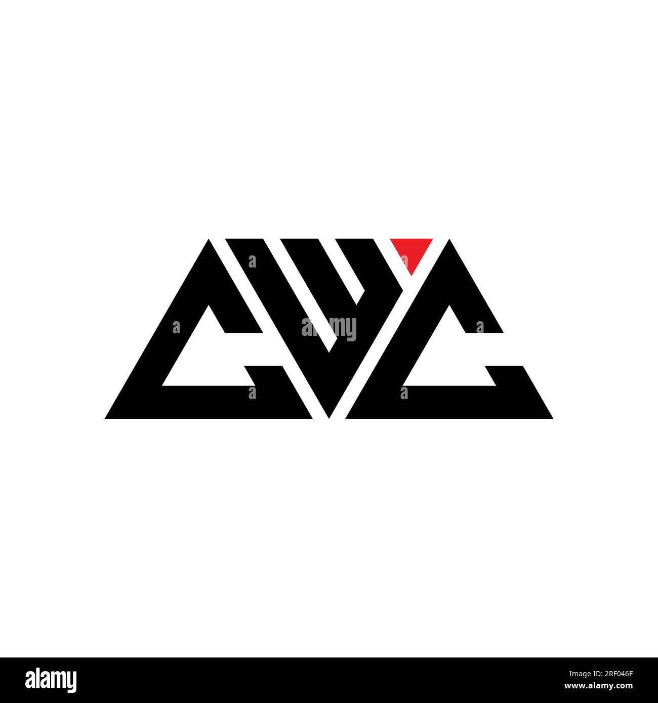 Logo a lettere triangolari CWC con forma a triangolo. Monogramma di design con logo a triangolo CWC. Modello del logo vettoriale triangolare CWC di colore rosso. CWC triangul Illustrazione Vettoriale