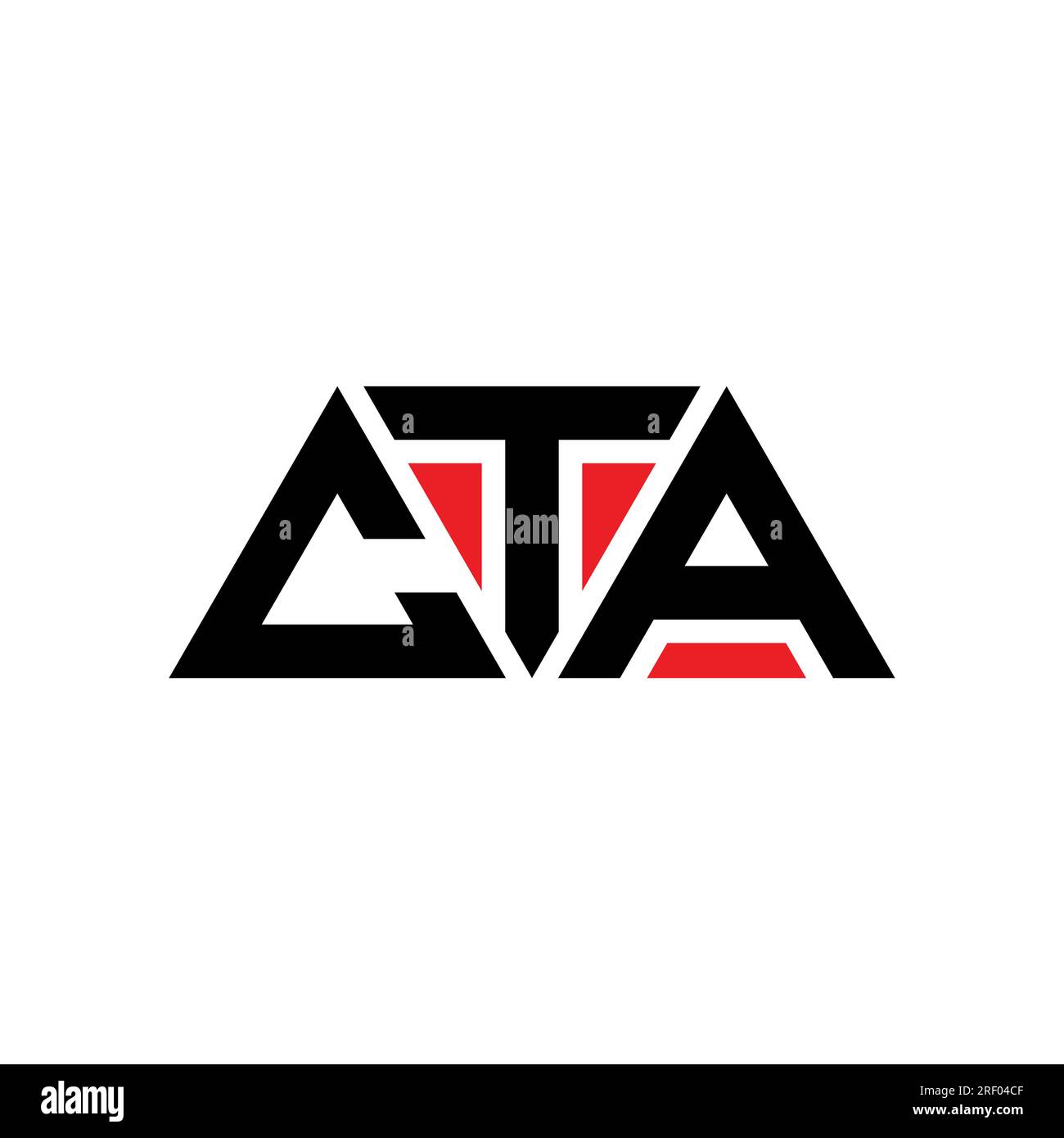 Logo CTA a forma di lettera triangolare con forma a triangolo. Monogramma con logo triangolare CTA. Modello con logo vettoriale a triangolo CTA di colore rosso. CTA triangul Illustrazione Vettoriale