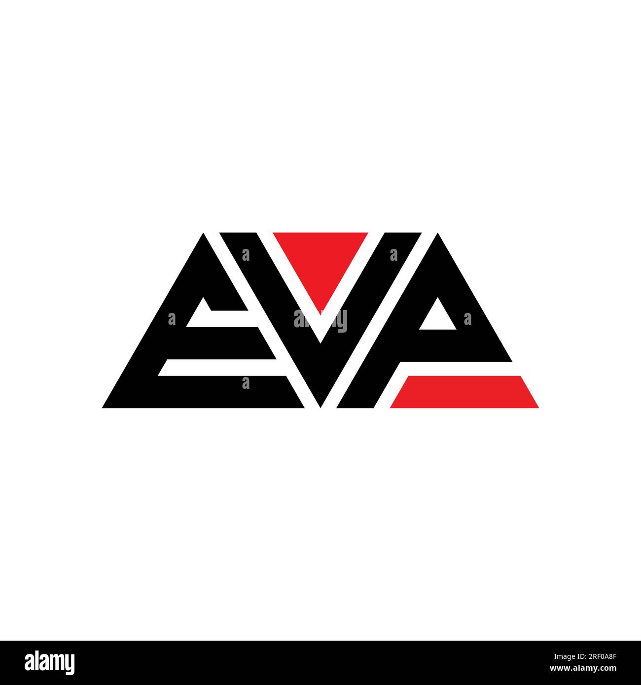 Logo EVP a lettera triangolare con forma a triangolo. Monogramma di design con logo triangolare EVP. Modello con logo vettoriale a triangolo EVP di colore rosso. EVP triangul Illustrazione Vettoriale