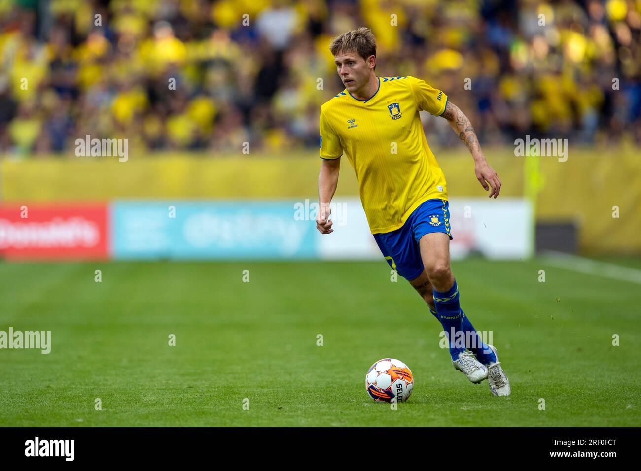 Broendby, Danimarca. 30 luglio 2023. Nicolai Vallys (7) di Broendby SE visto durante il 3F Superliga match tra Broendby IF e Odense BK a Broendby Stadion a Broendby. (Foto: Gonzales Photo/Alamy Live News Foto Stock