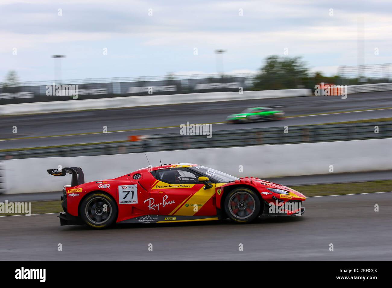 Nuerburg, Germania. 30 luglio 2023. # 71, Nurburg, Germania, domenica 30 LUGLIO 2023: Daniel SERRA, Davide RIGON, Antonio FUOCO, Team AF Corse - Nurburg Motor, Ferrari 296 GT3, durante la gara della Fanatec GT World Challenge Endurance Cup. Il Team AF Corse - Nurburg Motor gareggia nella Fanatec GT World Challenge Endurance Cup, immagine a pagamento, foto copyright © ATP Geert FRANQUET (FRANQUET Geert /ATP/SPP) credito: SPP Sport Press Photo. /Alamy Live News Foto Stock