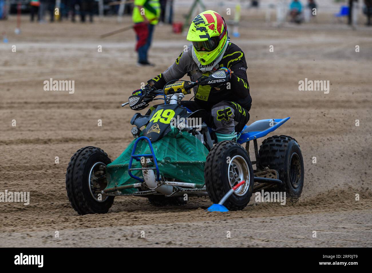 Liam Whetton (49) durante il Fylde ACU British Sand Racing Masters Championship a St Annes on Sea, Lancashire domenica 30 luglio 2023. (Foto: Ian Charles | mi News) crediti: MI News & Sport /Alamy Live News Foto Stock