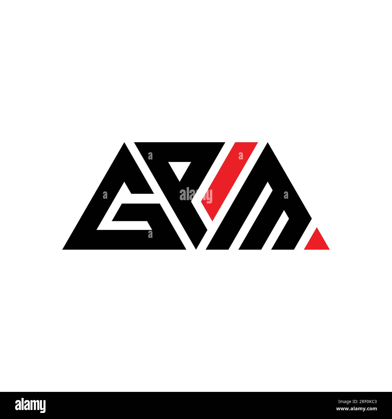 Logo GPM a lettere triangolari con forma a triangolo. Monogramma del logo GPM triangolare. Modello di logo vettoriale GPM triangolare di colore rosso. GPM triangul Illustrazione Vettoriale