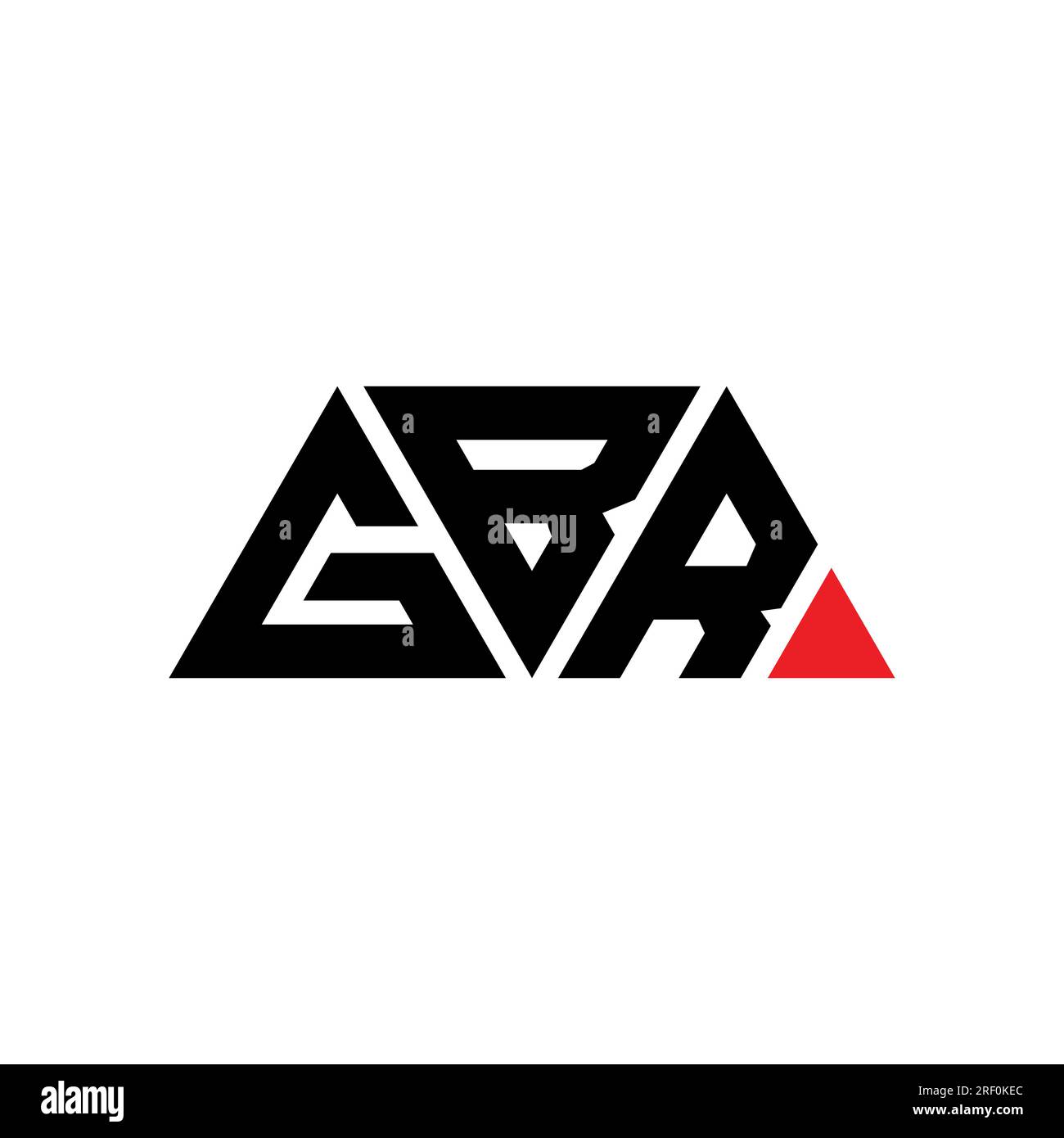 Logo GBR triangolare a lettera con forma triangolare. Monogramma di design con logo triangolare GBR. Modello con logo vettoriale a triangolo GBR di colore rosso. GBR triangul Illustrazione Vettoriale