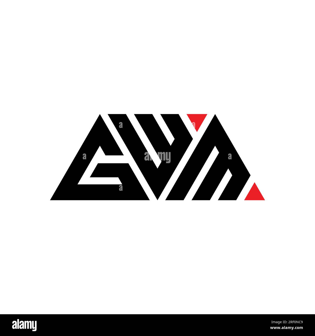 Design con logo a lettera triangolare GWM con forma a triangolo. Monogramma di design con logo triangolare GWM. Modello con logo vettoriale triangolare GWM di colore rosso. GWM triangul Illustrazione Vettoriale