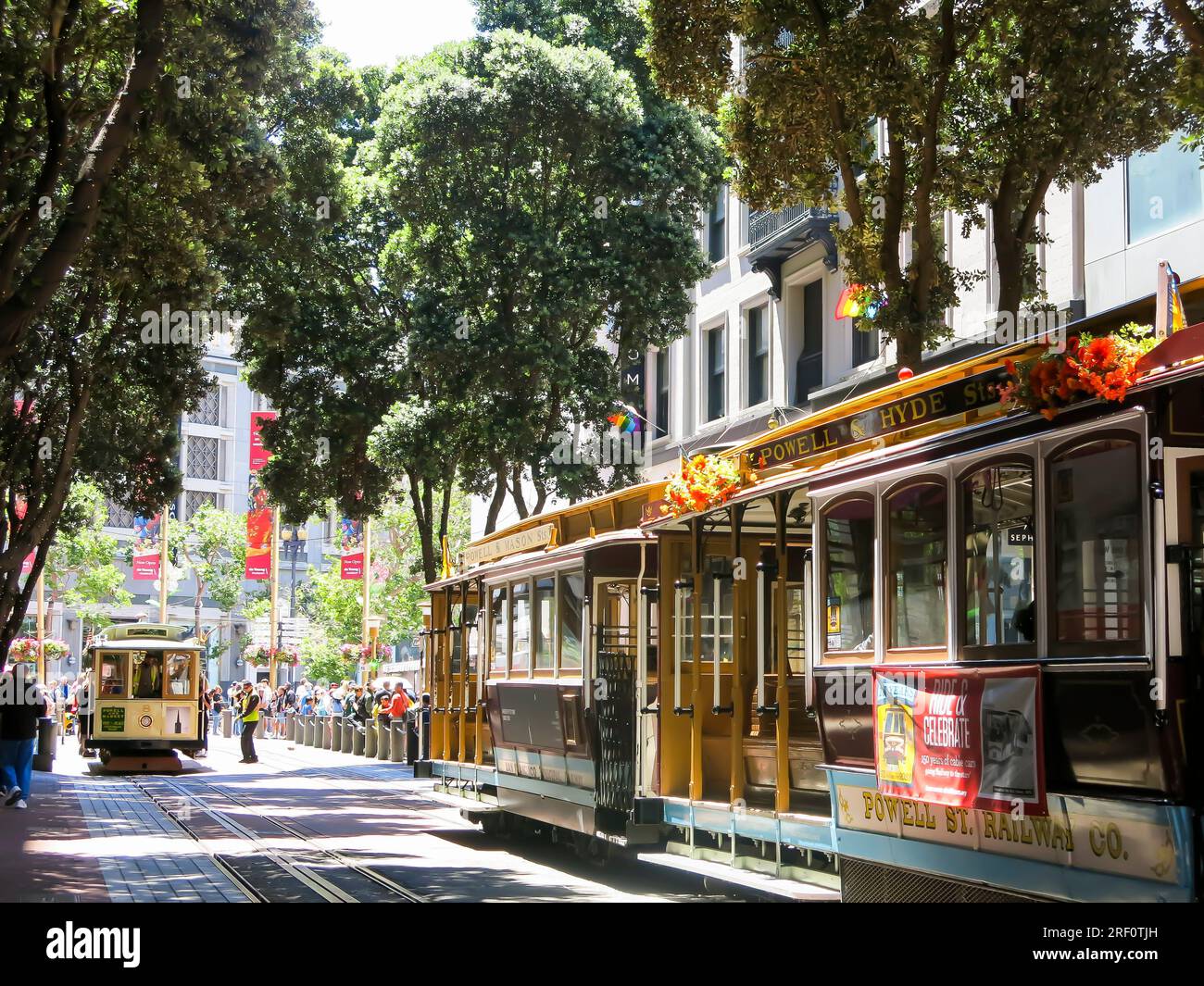 Funivia a Powell-Market St., San Francisco Foto Stock