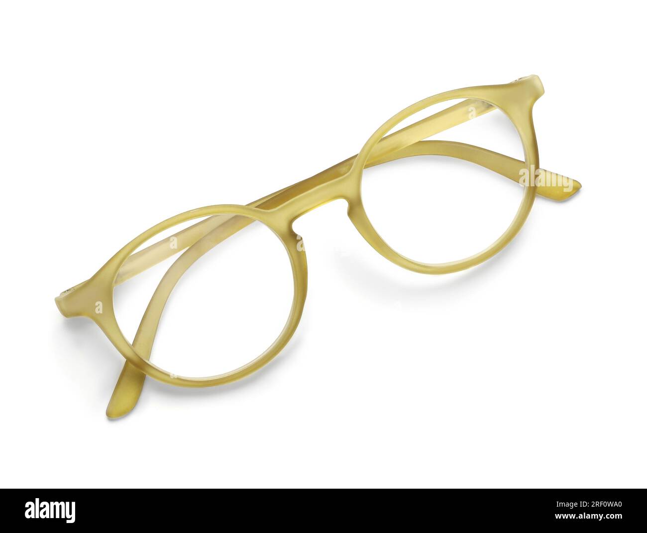 Occhiali con lenti correttive su sfondo bianco Foto Stock