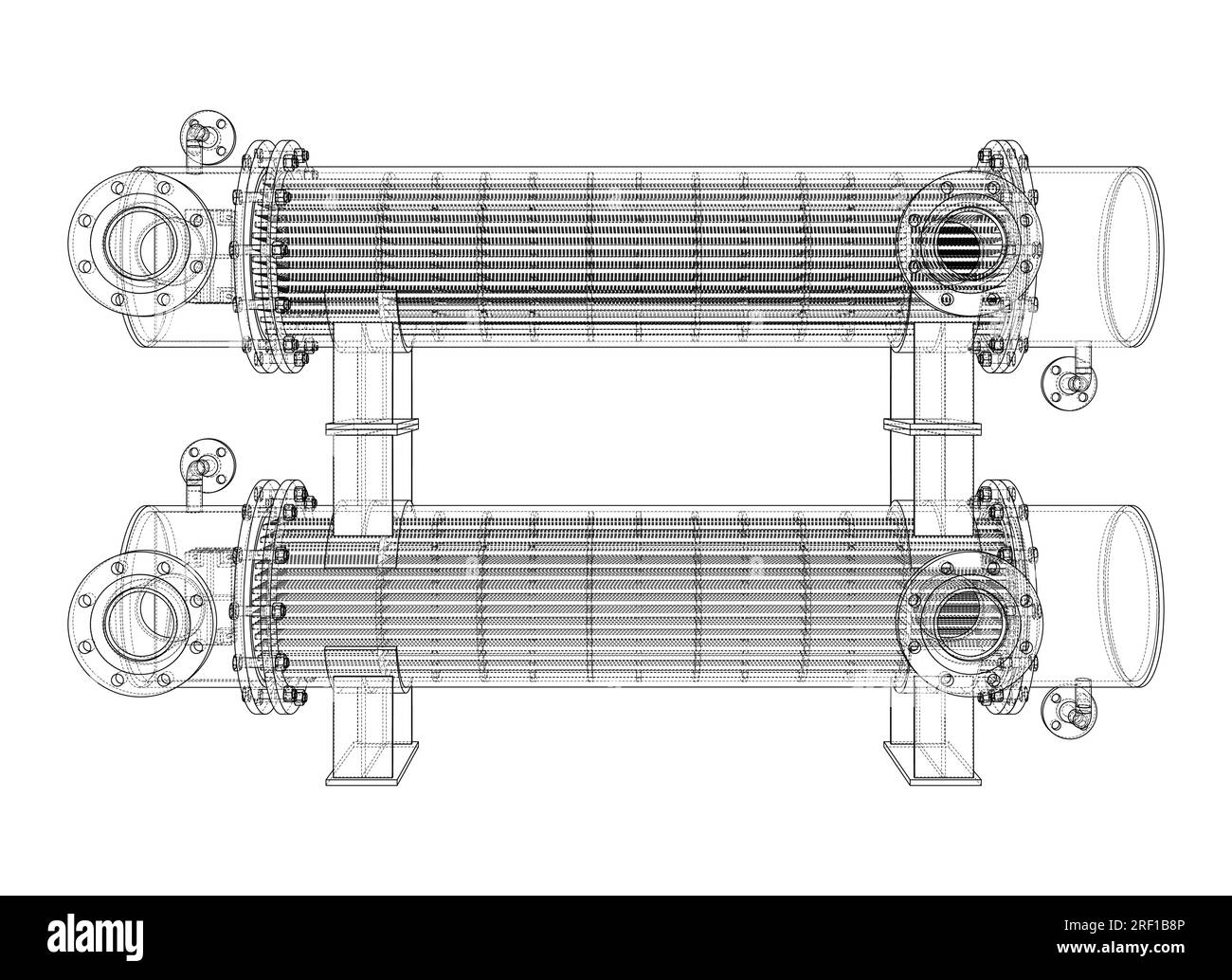 Attrezzatura per il petrolio. Rendering vettoriale 3D. Illustrazione Vettoriale