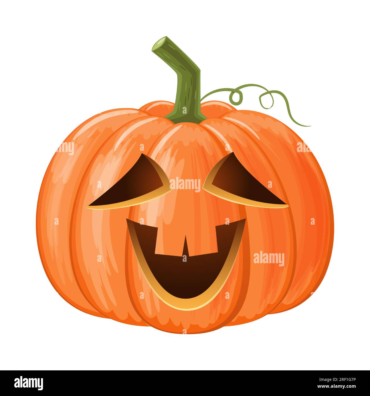 Zucca di Halloween. Jack o'lantern. Sfondo bianco isolato . Vettore . Illustrazione Vettoriale