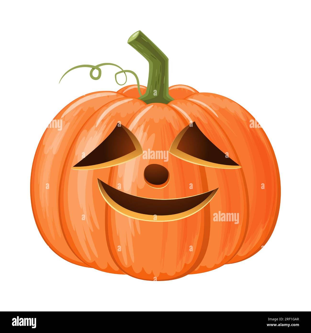 Zucca di Halloween. Jack o'lantern. Sfondo bianco isolato . Vettore . Illustrazione Vettoriale