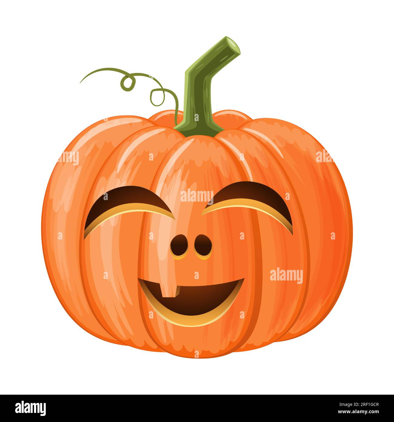 Zucca di Halloween. Jack o'lantern. Sfondo bianco isolato . Vettore . Illustrazione Vettoriale