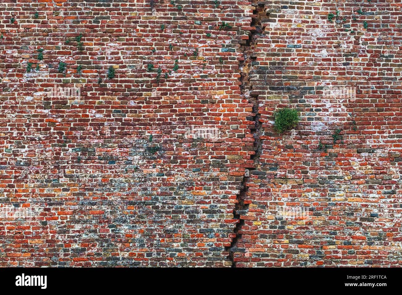Grande vecchia struttura muraria in mattoni della fortezza medievale di Kalemegdan a Belgrado come sfondo rustico Foto Stock