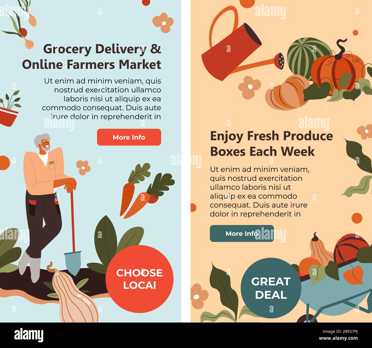 Ogni settimana, potrai gustare prodotti freschi al negozio di alimentari Illustrazione Vettoriale