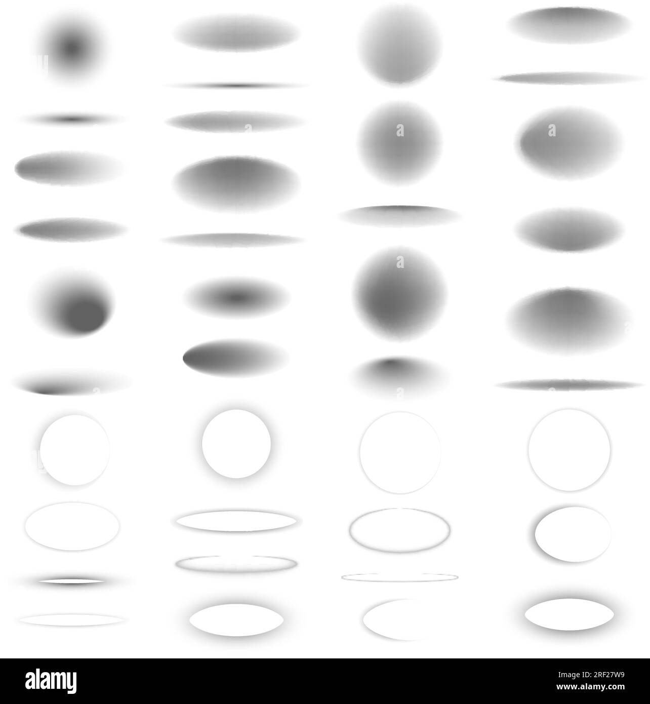 Ombreggiature circolari. Layout di forme arrotondate modello ombre semplici sovraimpresse raccolta vettoriale recente Illustrazione Vettoriale
