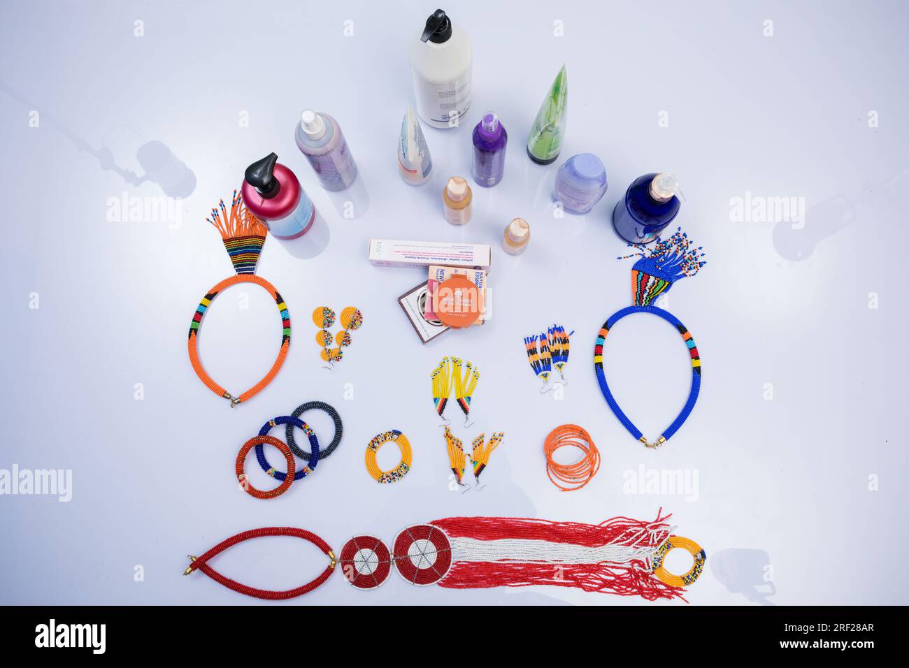 Visualizzazione ornamentale delle perle Foto Stock