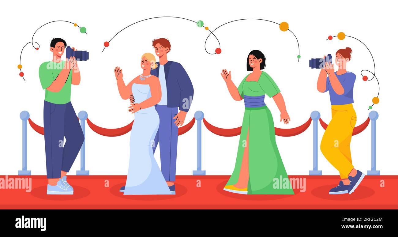 Celebrità al Red carpet Vector Concept Illustrazione Vettoriale