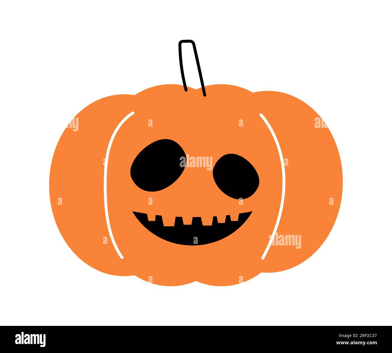Zucca di Halloween. Jack o'lantern. Design piatto . Sfondo bianco isolato . Vettore . Illustrazione Vettoriale