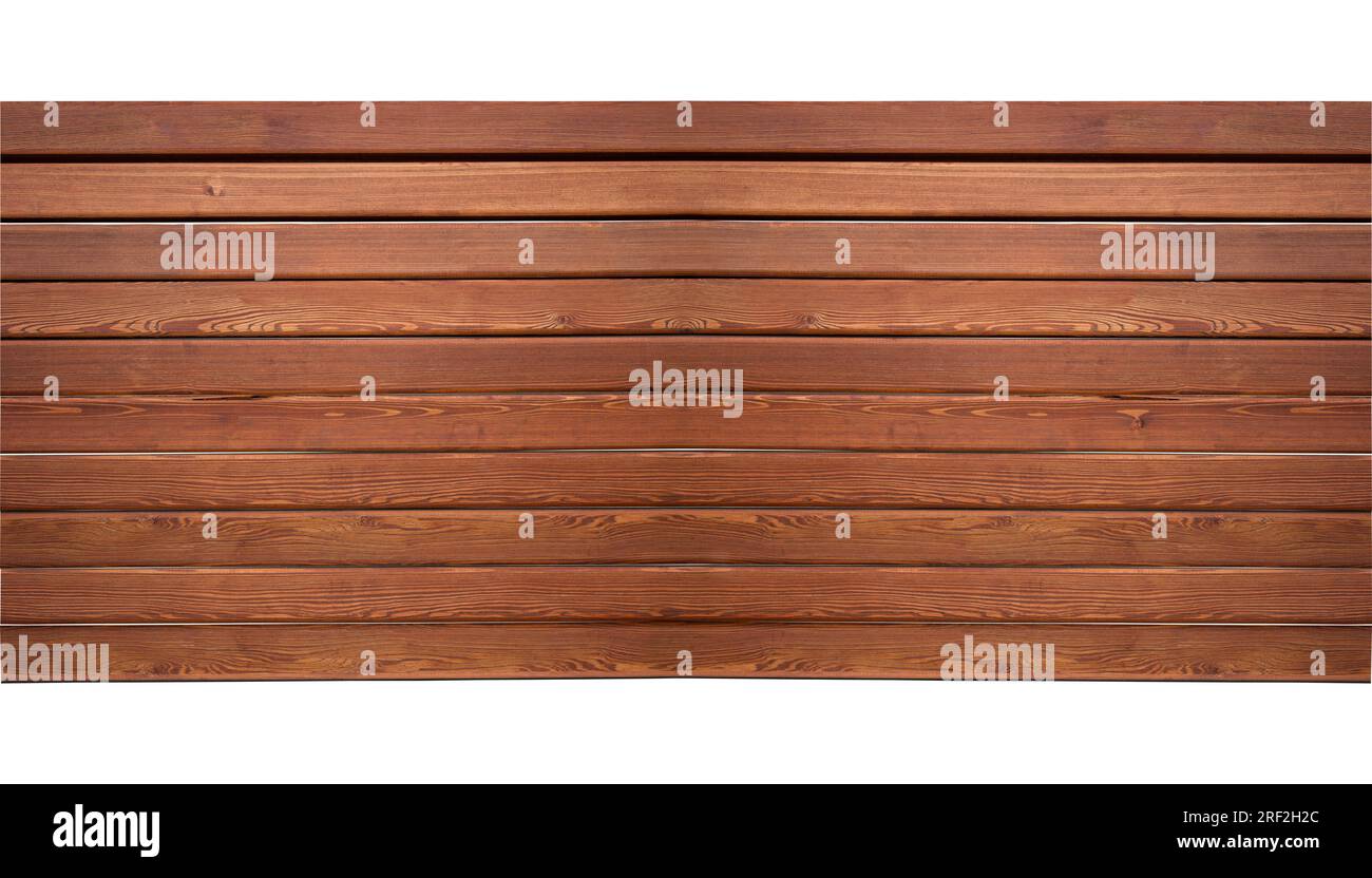 Struttura in legno, vecchio tavolo isolato su sfondo bianco. Legno marrone annodato con colore naturale, texture e motivo Foto Stock